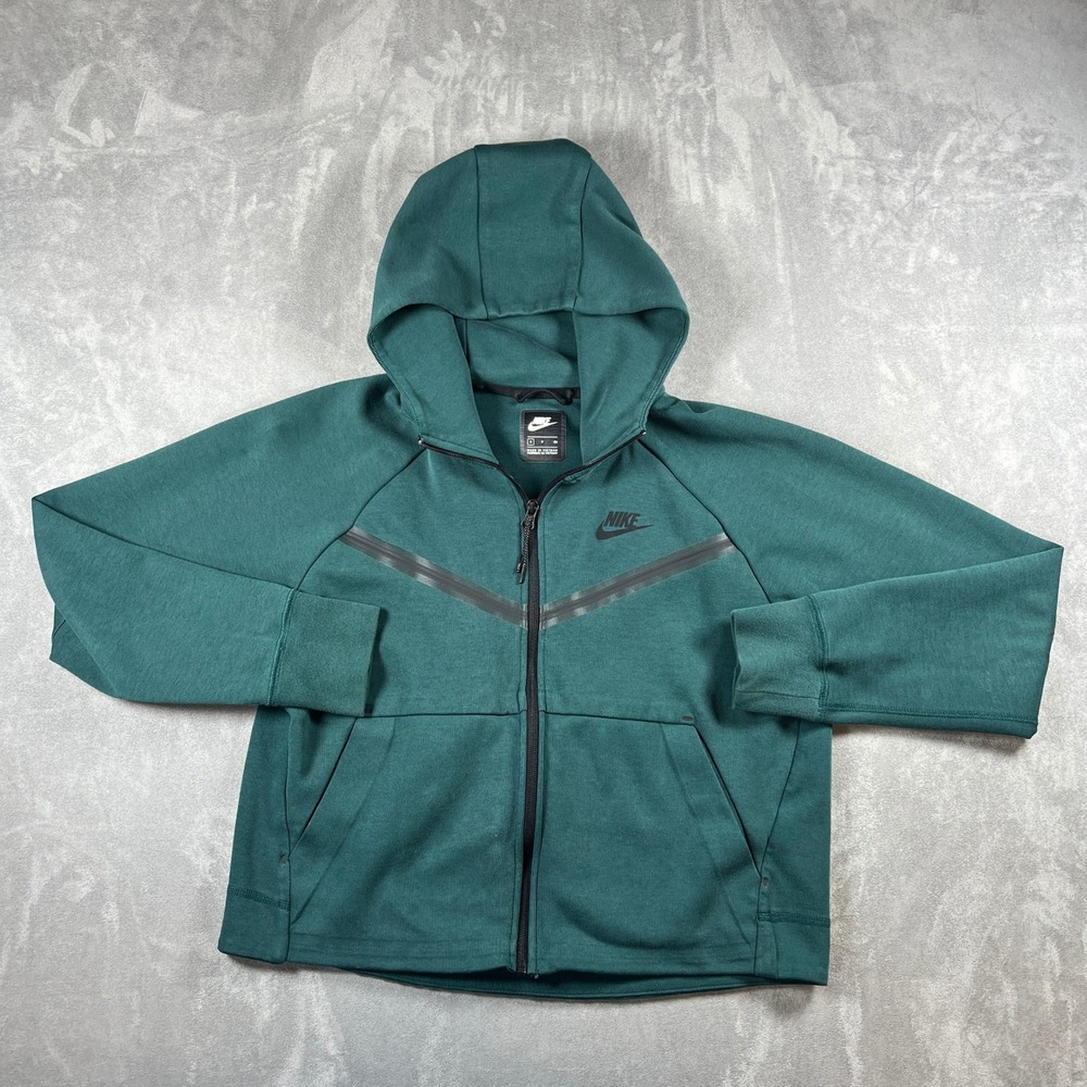 Nike Tech Fleece Hoodie Jacket Womens Size S Teal Full Zip Athletic Sweatshirt
